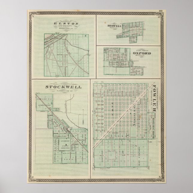 Poster Cidade Corporativa de Fowler, Benton Co (Frente)