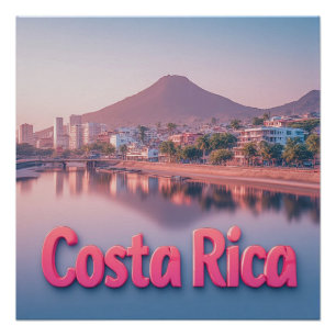 Pôster Cidade Costeira Tropical da Costa Rica