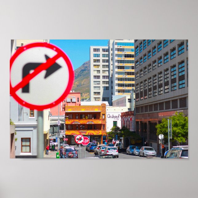 Poster Cidade da África do Sul da Cidade do Cabo (Frente)