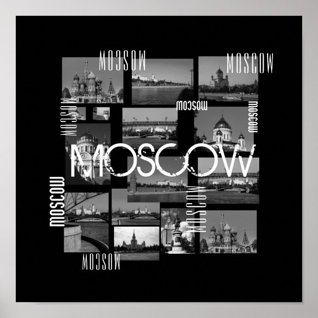 Poster Cidade da Catedral de Moscou, Rua Basil (Frente)