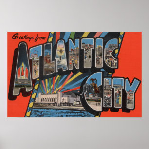 Poster Cidade de Altantic, New-jersey - grande letra