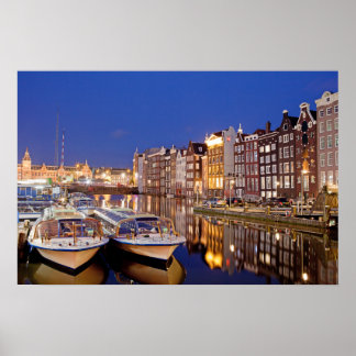 Poster Cidade de Amsterdã por Noite