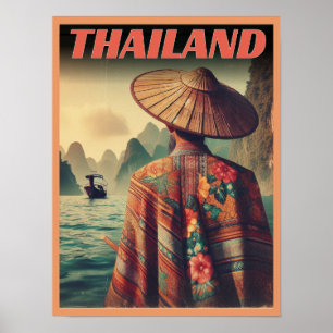 Poster Cidade de Bangkok Tailândia antigos presentes viag