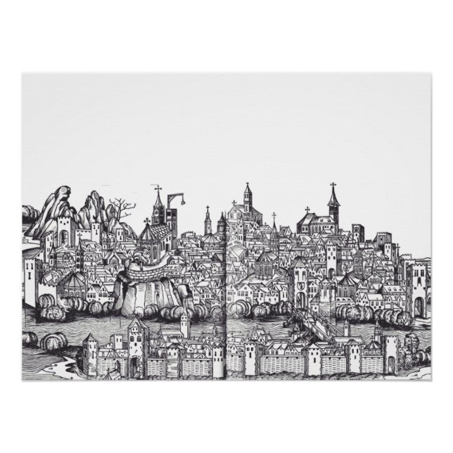 Pôster Cidade de Basileia na Suiça noroeste (Frente)