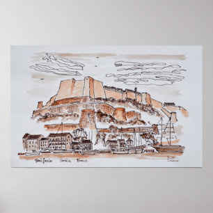 Pôster Cidade de Bonifacio  Córsega, França
