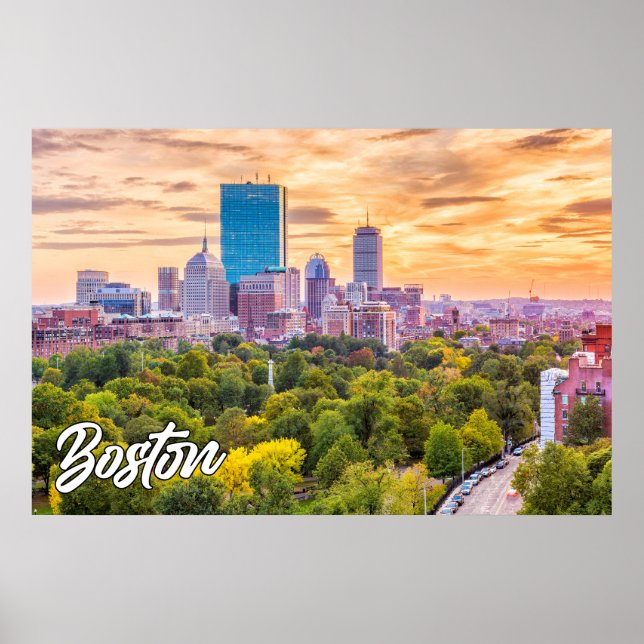 Poster Cidade De Boston, Massachusetts, EUA (Frente)