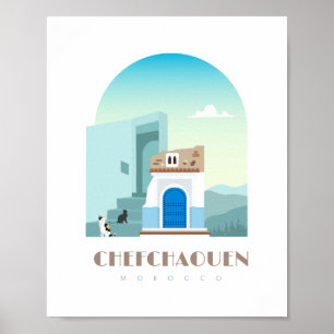 Poster Cidade de Chefchaouen morocco Skyline