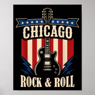 Poster Cidade de Chicago de Música Rock And Roll Gráfico