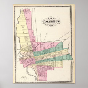 Poster Cidade de Columbus, Condado de Franklin, Ohio