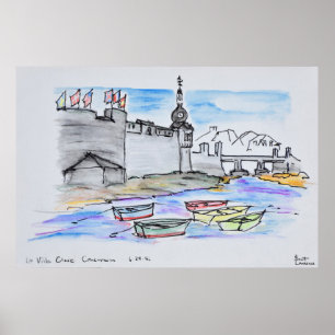 Poster Cidade de Concarneau Finistere, Bretanha