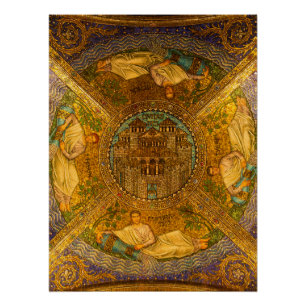 Pôster Cidade de Deus Neo Bizantine teto de catedral mosa