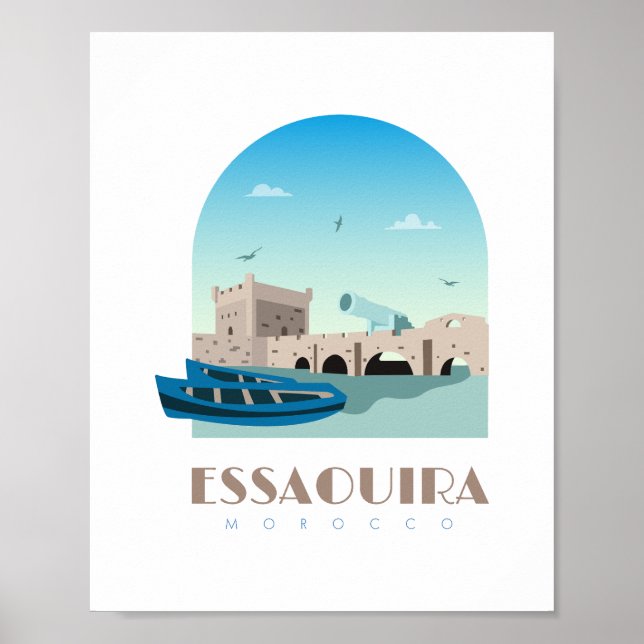 Poster Cidade de Essaouira morocco Skyline (Frente)
