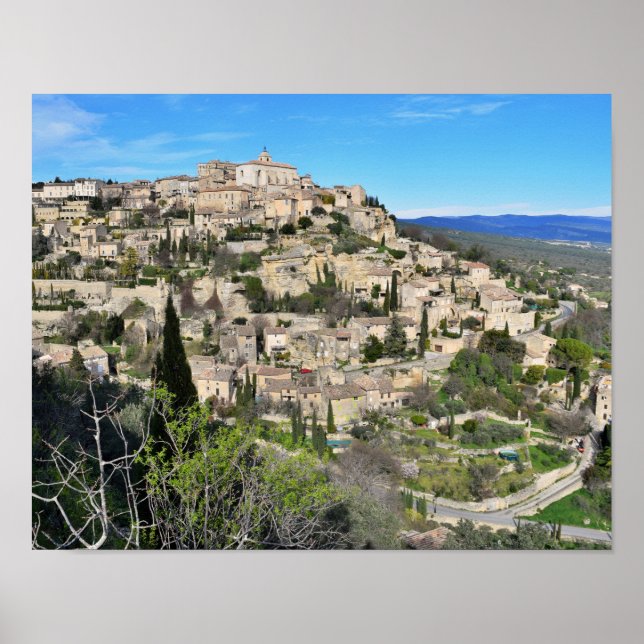 Poster Cidade de Gordes na Provença França Europa (Frente)