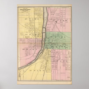 Pôster Cidade de Grand Rapids, o Condado de Kent