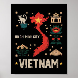 Poster Cidade de Ho Chi Minh Vietnã Férias Família Corres