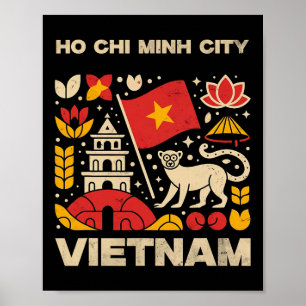 Poster Cidade de Ho Chi Minh Vietnã Lembrança Cidade de H