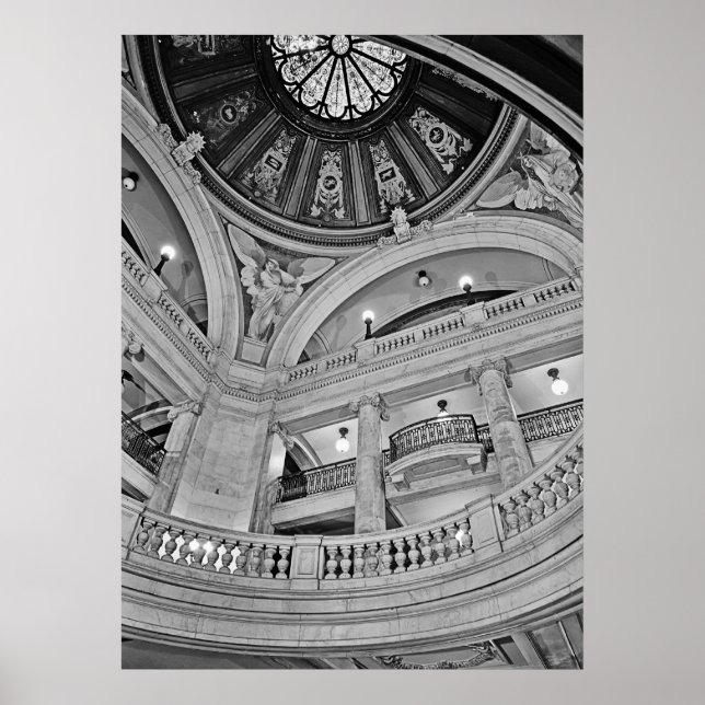 Poster Cidade de Jersey Antiga: Tribunal Interior de Huds (Frente)