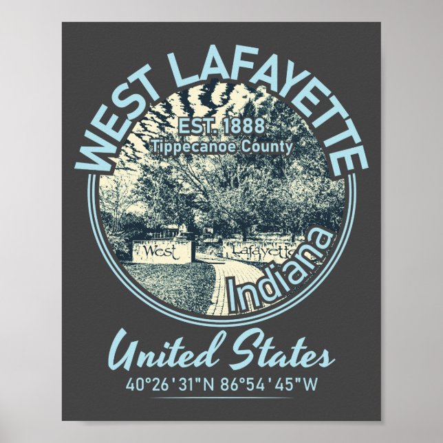 POSTER CIDADE DE LAFAYETTE OCIDENTAL - VINTAGEM DE INDIAN (Frente)