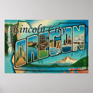 Pôster Cidade de Lincoln, Oregon - grandes cenas da letra