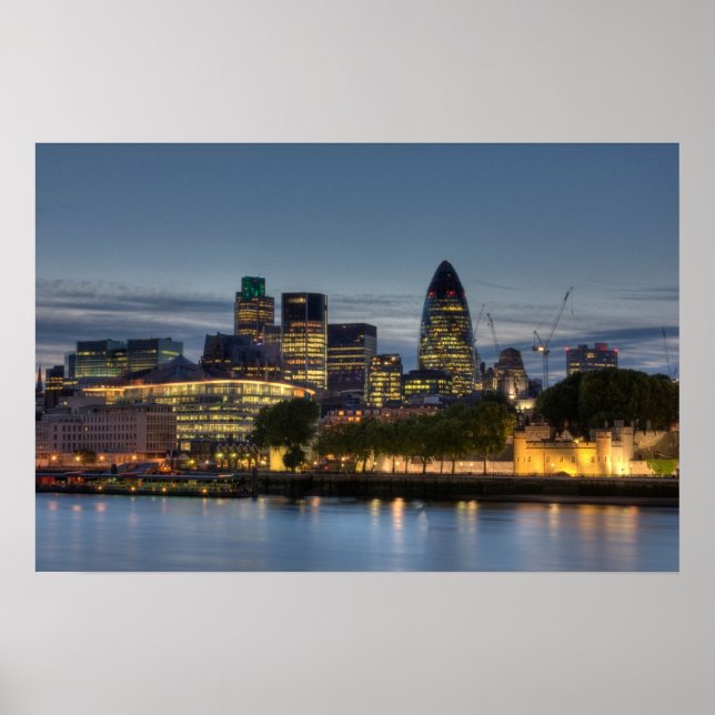 Poster Cidade de Londres à noite (Frente)