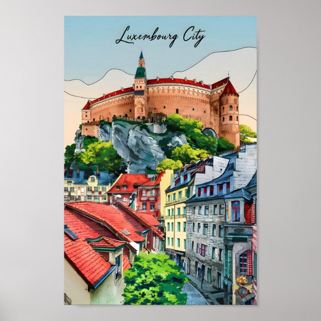 Poster Cidade de Luxemburgo - Viagem (Frente)