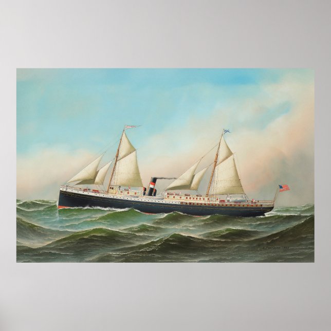 Poster Cidade de Macon Steamship Reproduction (Frente)