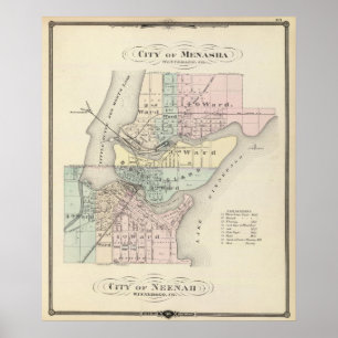 Pôster Cidade de Menasha, cidade de Neenah