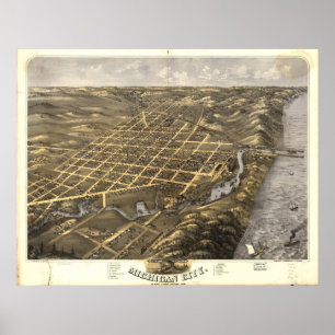 Pôster Cidade de Michigan, Indiana 1869
