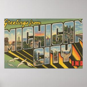 Pôster Cidade de Michigan, Indiana - grandes cenas da