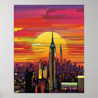 Poster Cidade de Nova York (arte pop)
