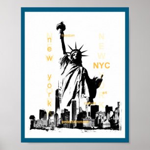 Poster Cidade de Nova York Ny Nyc Estátua da Liberdade _1