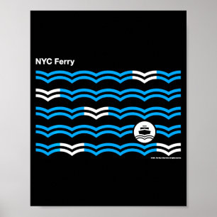 Poster Cidade de Nova York Nyc Ferry Ondas Swea _1