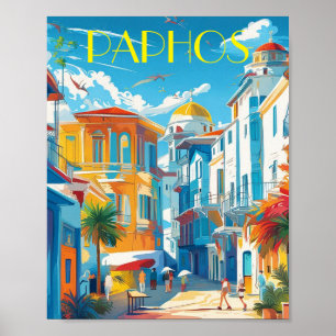 Poster Cidade de Paphos, souvenir de turnê de Chipre