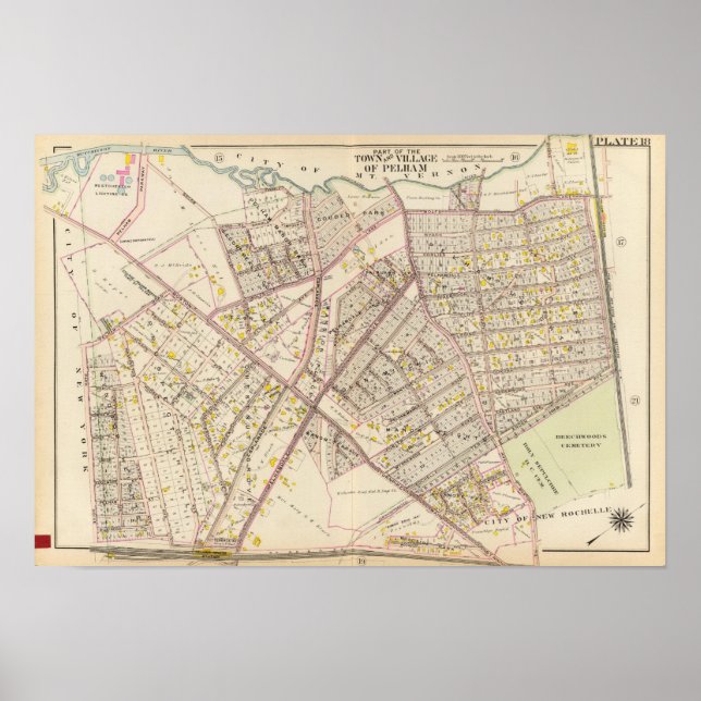 Poster Cidade de Pelham, Nova Iorque (Frente)