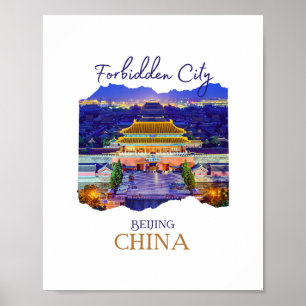 Poster Cidade de Pequim Proibida China Souvenir Homens Ra