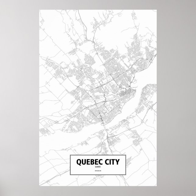 Pôster Cidade de Quebec, Quebec (preto no branco) (Frente)