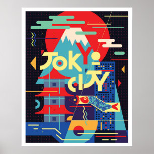 Poster Cidade de Tokyo, Japão, ilustração, viagens