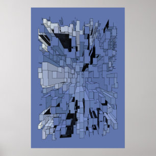 Poster Cidade de violeta azul