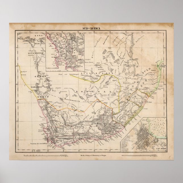 Poster Cidade do Cabo, África do Sul 2 (Frente)