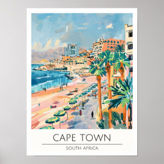Poster Cidade do Cabo África do Sul Ilustração de Arte Vi