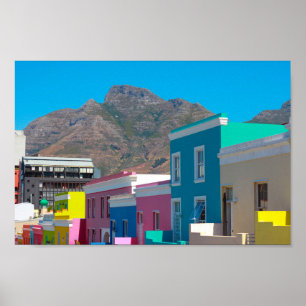 Poster Cidade do Cabo Bo-Kaap Cityscape África do Sul
