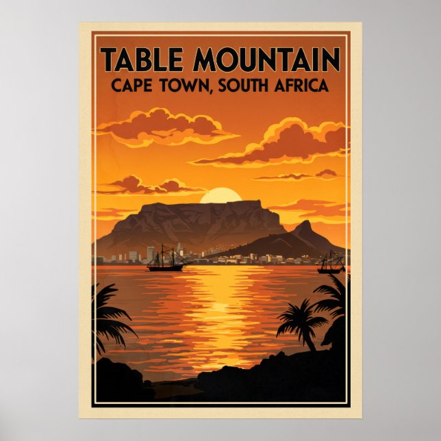 Poster Cidade do Cabo de Montanha mesa - África do Sul V0 (Frente)