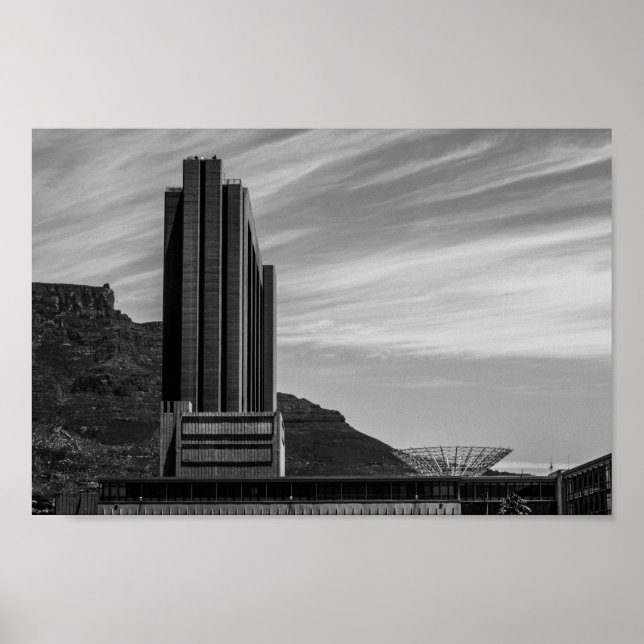 Poster Cidade do Cabo, Mesa de paisagem urbana montanha Á (Frente)