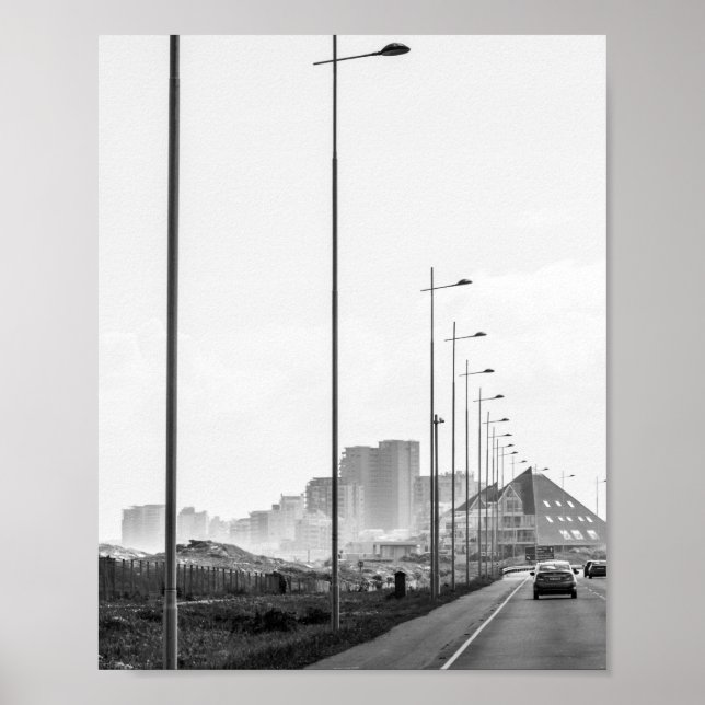 Poster Cidade do Cabo ZA África do Sul Zona Monocromática (Frente)
