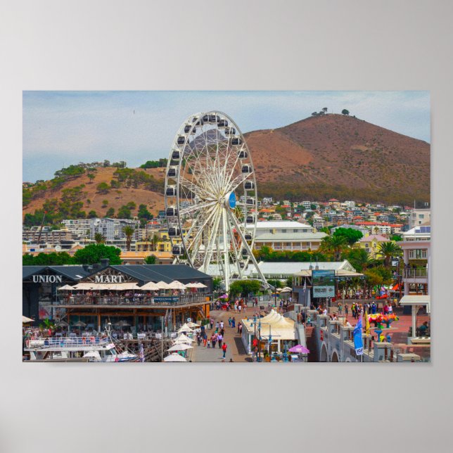 Poster Cidade do Cabo Zona Frontal Cityscape África do Su (Frente)