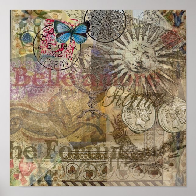 Poster Cidade do Feriado em Roma, Itália, Viagem (Frente)