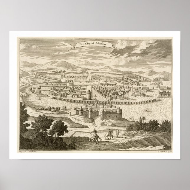 Pôster Cidade do México, 1723 (gravura) (Frente)