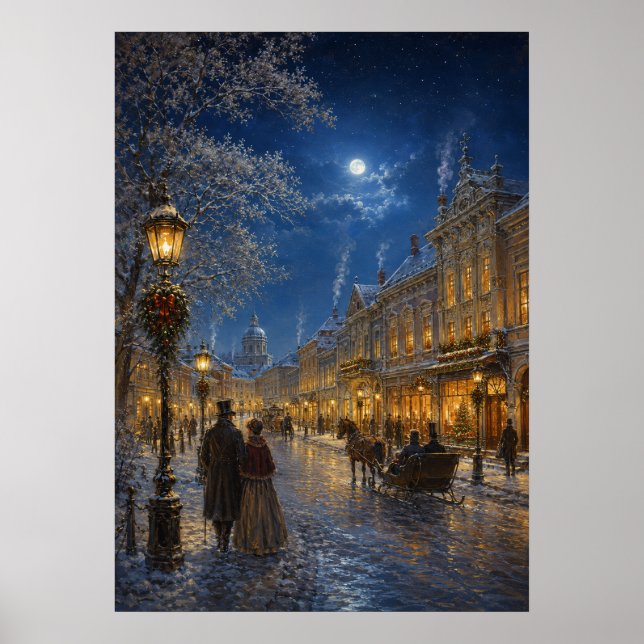 Poster Cidade do Natal IV - Rua de Inverno Ornamentada (Frente)