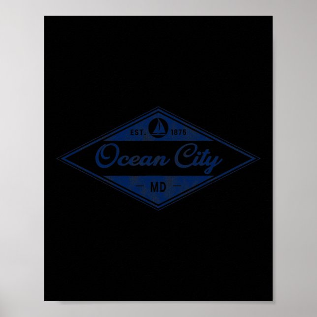 Poster Cidade do Oceano Vintage (Frente)