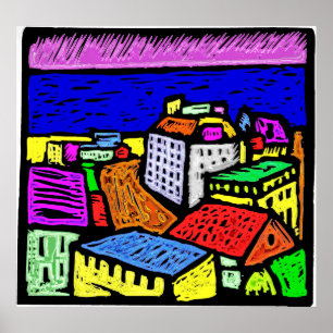 Pôster Cidade do perto do oceano